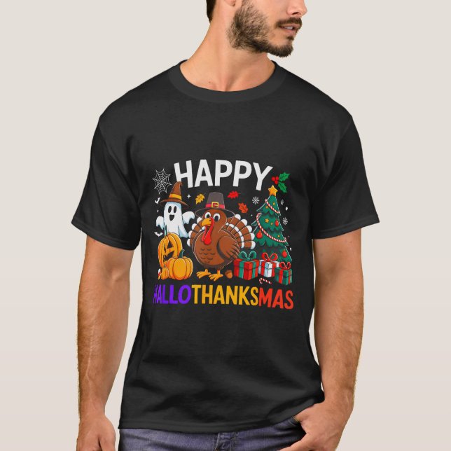 Happy Hallothanksmas Halloween Thanksmas Holiday S T-Shirt (Vorderseite)