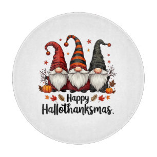 Happy Hallothanksmas Halloween Xmas Gnomes Schneidebrett