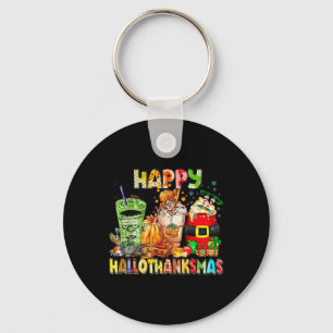 Happy Hallothanksmas-Kaffeehauskaffee Halloween-Er Schlüsselanhänger