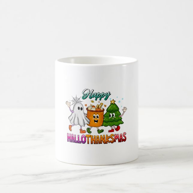 Happy Hallothanksmas Kaffeetasse (Mittel)
