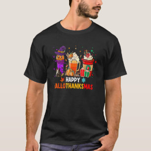 Happy Hallothanksmas Kaffeetasse 3 in 1 Thankgivi T-Shirt