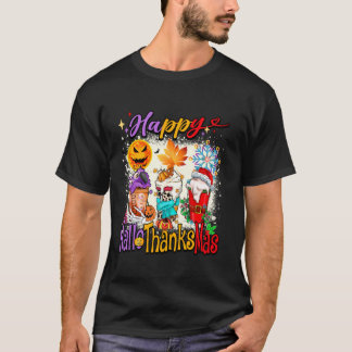 Happy Hallothanksmas Latte Halloween Erntedank T-Shirt