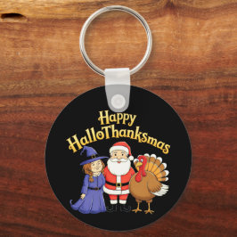 Happy HalloThanksmas liebt Design Schlüsselanhänger