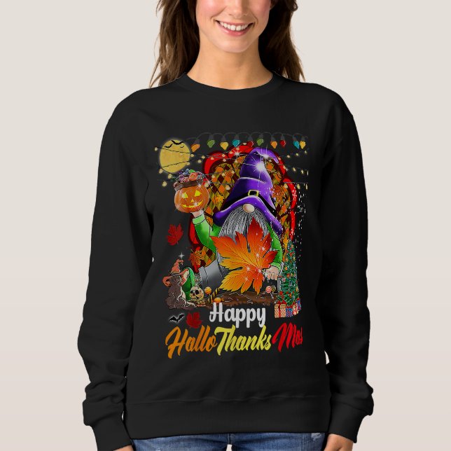 Happy Hallothanksmas My Gnomies Cute Gnomes family Sweatshirt (Vorderseite)