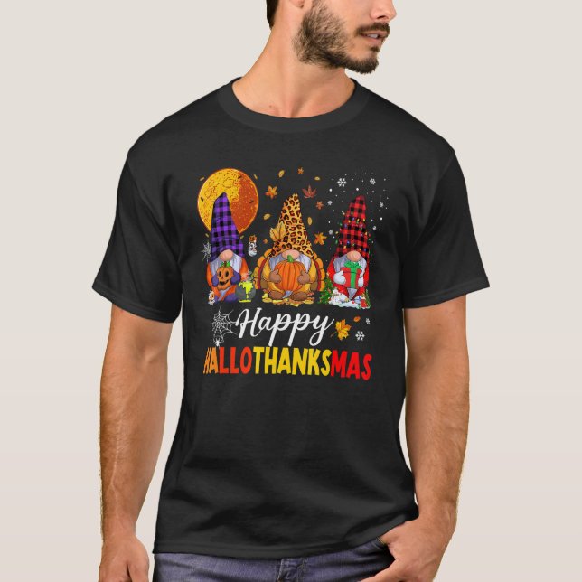Happy Hallothanksmas My Gnomies Cute Gnomes family T-Shirt (Vorderseite)
