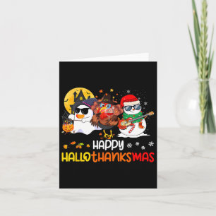 Happy Hallothanksmas Niedlich Ghost Halloween Than Karte