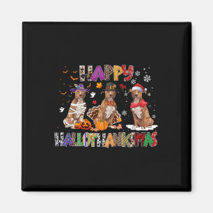 Happy Hallothanksmas Pitbull Hund Lover Halloween  Magnet