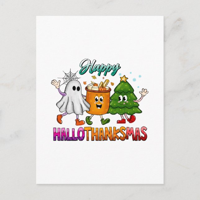 Happy Hallothanksmas Postkarte (Vorderseite)