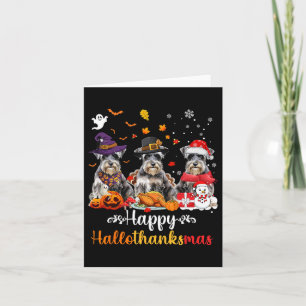 Happy Hallothanksmas Schnauzer Dog Halloween Chris Karte