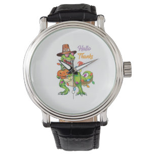 Happy Hallothanksmas T Rex Halloween Erntedank Armbanduhr