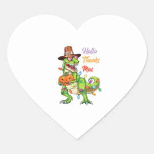 Happy Hallothanksmas T Rex Halloween Erntedank Herz-Aufkleber