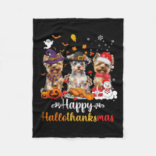 Happy Hallothanksmas Yorkshire Dog Halloween Chris Fleecedecke