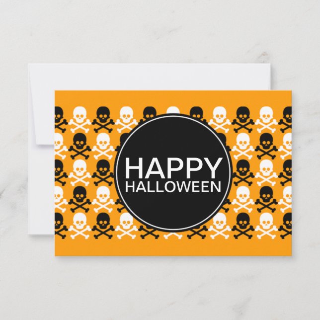Happy-hallover-Mittelstreifen Einladung (Vorderseite)