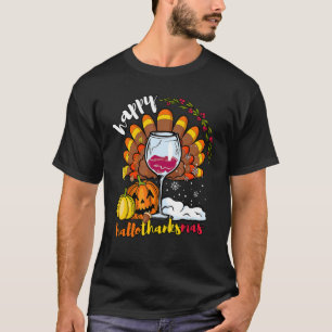 Happy HallowDankeMas Wine Glass Erntedank Chris T-Shirt