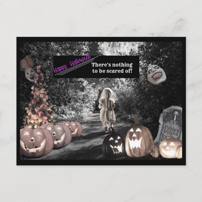 Happy  Halloween ポストカード【怖い物はない！】 Feiertagspostkarte (Vorderseite)