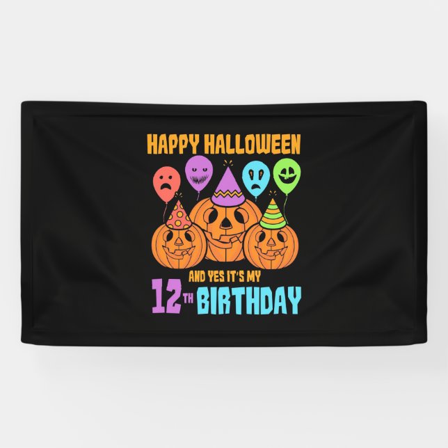 Happy Halloween 12. Geburtstag Banner (Horizontal)