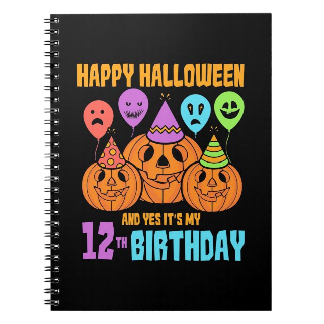 Happy Halloween 12. Geburtstag Notizblock (Vorderseite)