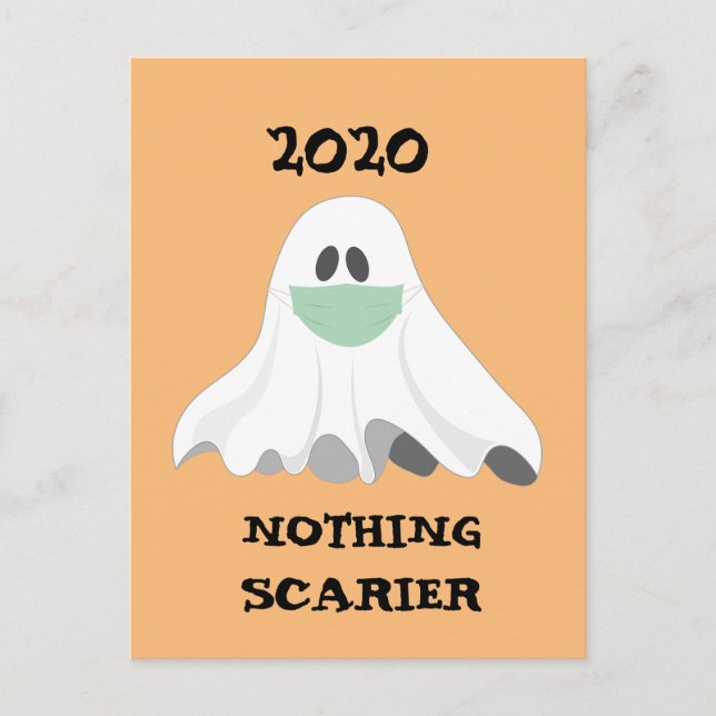 Happy Halloween 2020 Nichts Beängstigenderes Geist Postkarte (Vorderseite)
