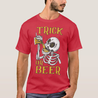Happy Halloween 2022 Trick oder Bierskelett Horror T-Shirt