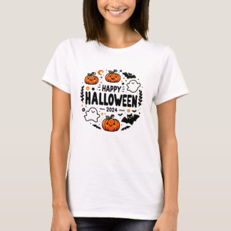 Happy Halloween 2024 Niedlicher Pumpkin, Ghost und T-Shirt
