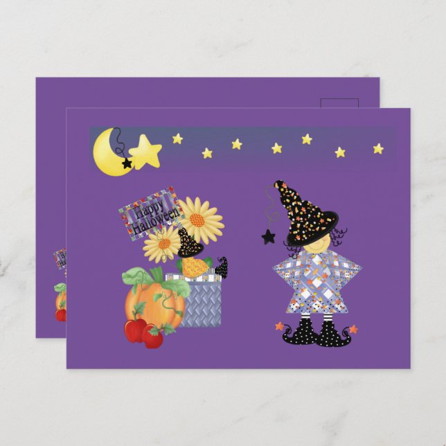 Happy Halloween 3 Postkarte (Vorne/Hinten)