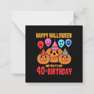 Happy Halloween 40. Geburtstag Mitteilungskarte