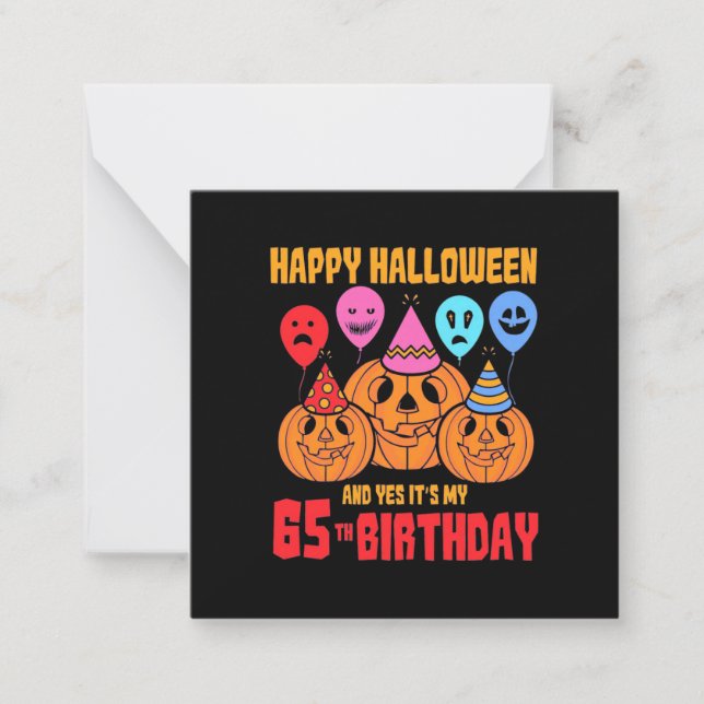 Happy Halloween 65. Geburtstag Mitteilungskarte (Vorderseite)