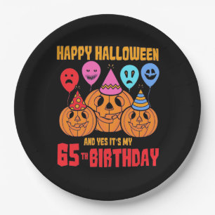 Happy Halloween 65. Geburtstag Pappteller
