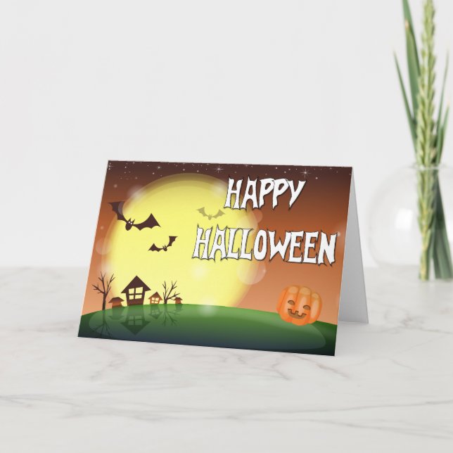 Happy Halloween Abend Sky Card Karte (Vorderseite)