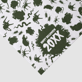 Happy Halloween Add The Year Black Creepy Crawlies Seidenpapier