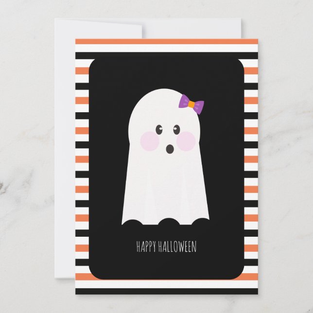 Happy Halloween Adorable Ghost Card (Vorderseite)