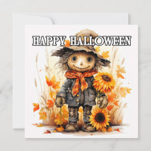 Happy Halloween Adorable Scarecrow Karte