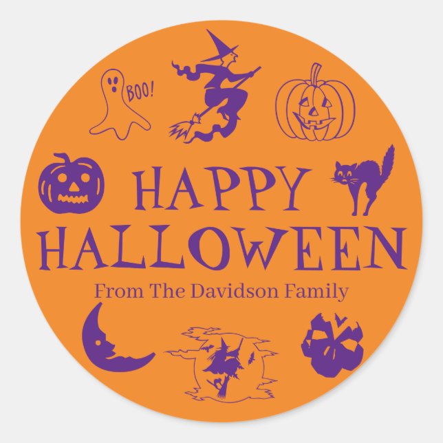 Happy Halloween Adrenalingfavoriten Runder Aufkleber (Vorderseite)