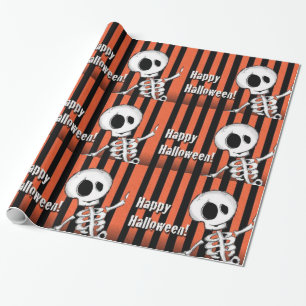 Happy Halloween Albern Skeleton Geschenkpapier