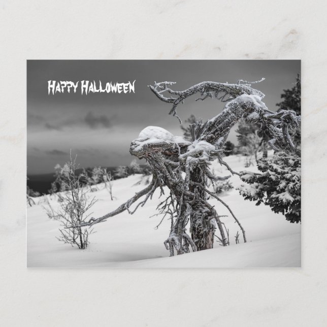 Happy halloween Alien Postcard Postkarte (Vorderseite)