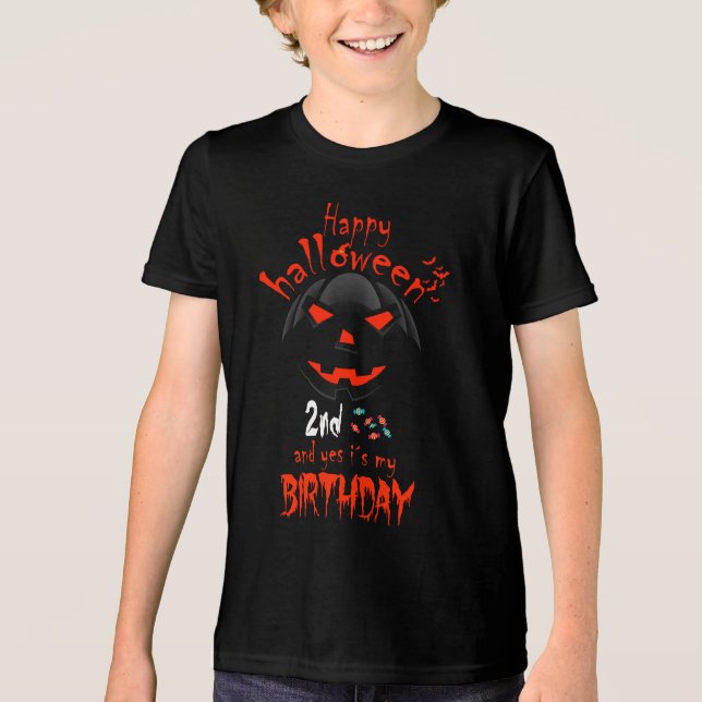 Happy Halloween And Yes It's My 2nd Birthday Tri-Blend Shirt (Vorderseite)