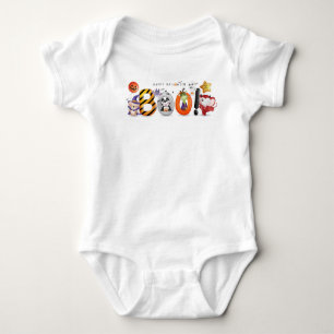 Happy Halloween Animal Characters Baby Strampler