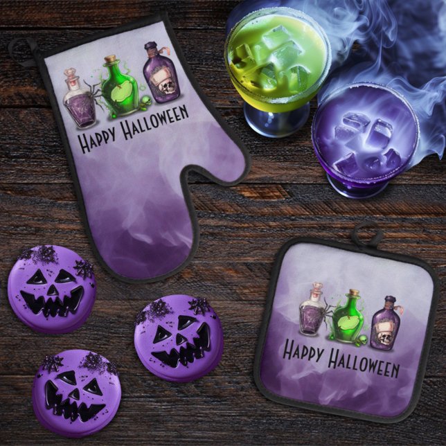Happy Halloween Apothecary Jar Ofenhandschuh & Topflappen-Set (Von Creator hochgeladen)