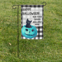 Happy Halloween Aquamariner Kürbis und Kariert