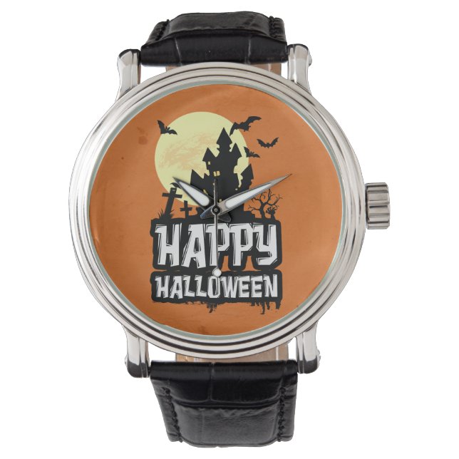 Happy Halloween Armbanduhr (Vorderseite)
