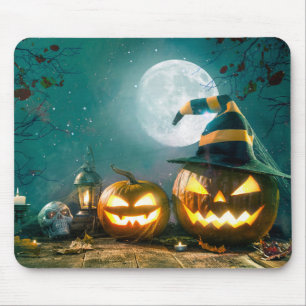 Happy Halloween Art Funny Kürbislaterne Halloween Mousepad