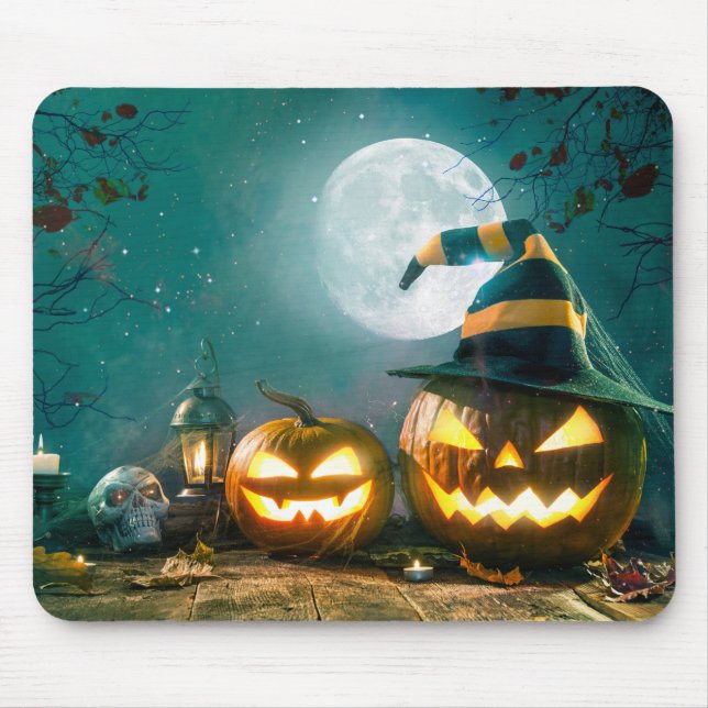 Happy Halloween Art Funny Kürbislaterne Halloween Mousepad (Vorne)