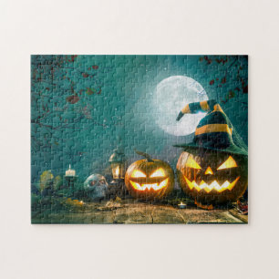 Happy Halloween Art Funny Kürbislaterne Halloween Puzzle
