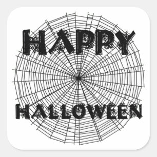 Happy Halloween auf Spider Web Text Aufkleber