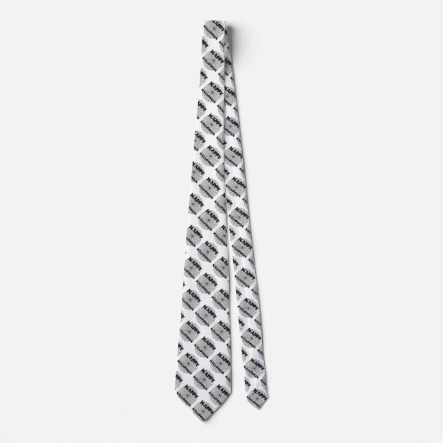Happy Halloween auf Spider Web Text Necktie Krawatte (Vorderseite)
