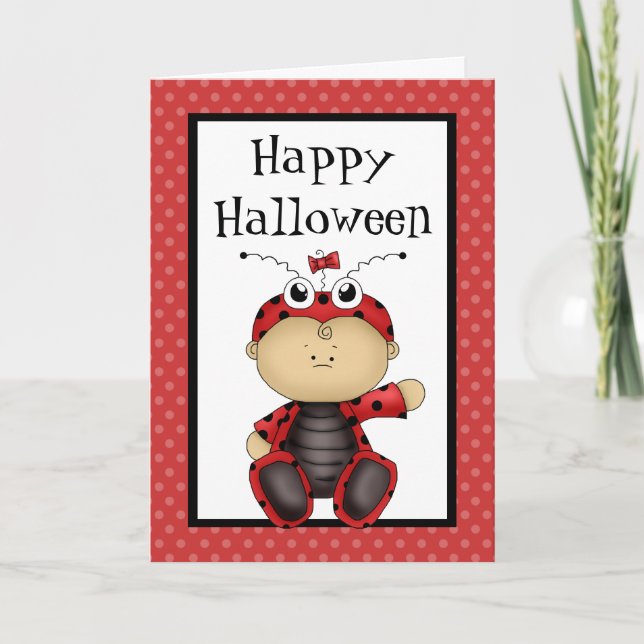 Happy Halloween Baby Ladybug Karte (Vorderseite)