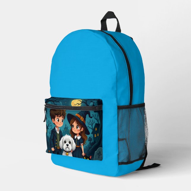 happy halloween backpack bedruckter rucksack (Rückseitige Ecke Rechts)