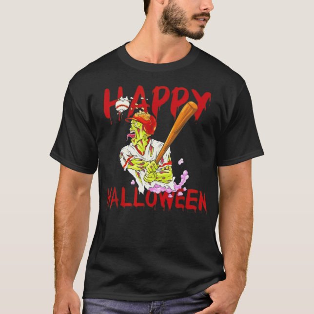 Happy Halloween Baseball Zombie Costume Baseball g T-Shirt (Vorderseite)