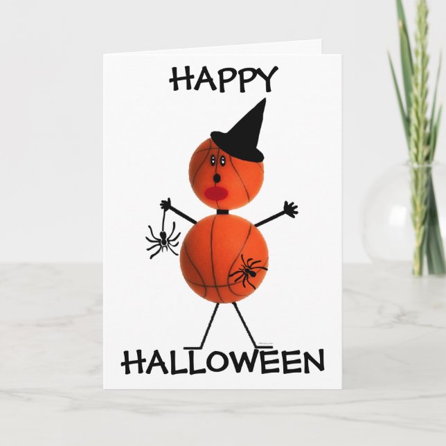 Happy Halloween Basketball Karte (Vorderseite)