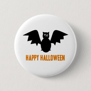 Happy Halloween Bat Button